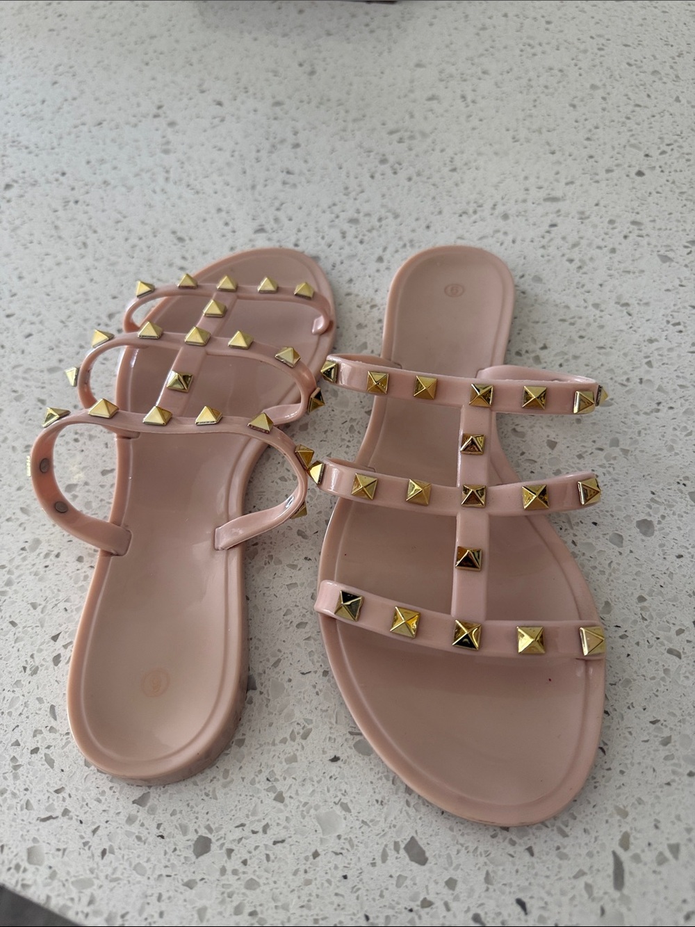 Grace & Lace Pink Studded Slide Sandals